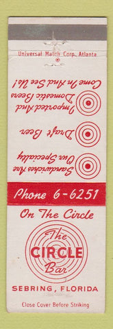 Matchbook Cover - The Circle Bar Sebring FL
