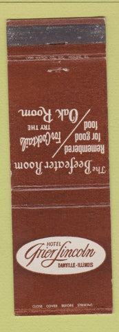 Matchbook Cover - Hotel Grier Lincoln Danville IL
