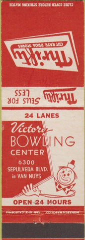 Matchbook Cover - Thrifty Cut Rate Drugs bowling Van Nuys CA