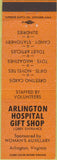 Matchbook Cover - Arlington Hospital Gift Shop VA orange