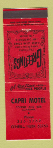 Matchbook Cover - Capri Motel O'Neill NE