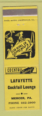 Matchbook Cover - Lafayette Cocktail Lounge Mercer PA