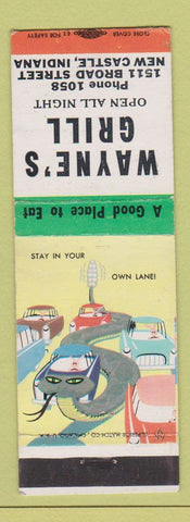 Matchbook Cover - Wayne's Grill New Castle IN