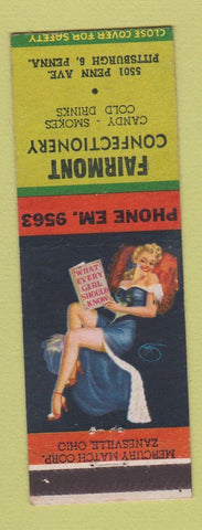 Matchbook Cover - Fairmont Confectionery Pittsburgh PA pinup