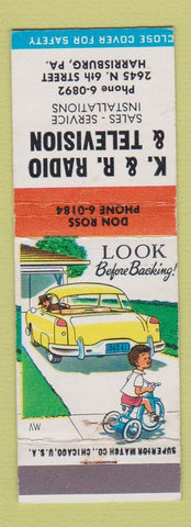 Matchbook Cover - K&R Radio TV Harrisburg PA