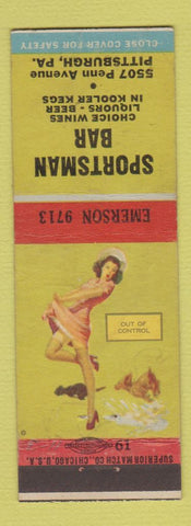 Matchbook Cover - Sportsman Bar Pittsburgh PA pinup Terry Says girlie