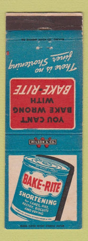 Matchbook Cover - Bake Rite Shortening Wilson