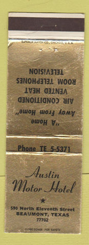 Matchbook Cover - Austin Motor Hotel Beaumont TX