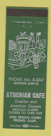Matchbook Cover - Athenian Cafe Fresno CA Greek