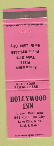 Matchbook Cover - Hollywood Inn Lake City MI