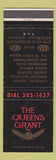 Matchbook Cover - The Queen's Grant Brockville ON