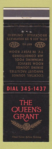 Matchbook Cover - The Queen's Grant Brockville ON