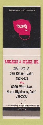 Matchbook Cover - The Kettle Pancakes Steaks North Highlands CA