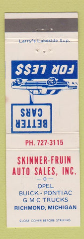 Matchbook Cover - Skinner Fruin Auto Sales Opel Buick Pontiac GMC Richmond MI