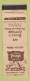 Matchbook Cover - Dick Posey's Cottage Sacramento CA
