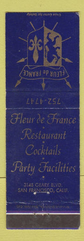 Matchbook Cover - Fleur de France Restaurant San Francisco CA