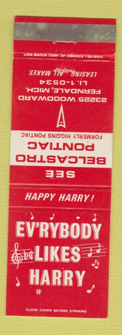 Matchbook Cover - Belcastro Pontiac Frendale MI