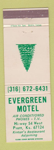 Matchbook Cover - Evergreen Motel Pratt KS