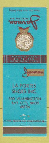 Matchbook Cover - Jarman Shoes La Portes Bay City MI