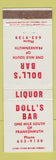 Matchbook Cover - Doll's Bar Frankenmuth MI