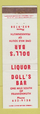 Matchbook Cover - Doll's Bar Frankenmuth MI
