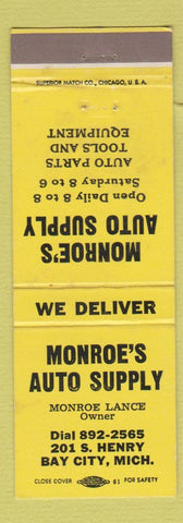 Matchbook Cover - Monroe's Auto Supply Bay City MI WEAR