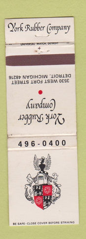 Matchbook Cover - York Rubber Company Detroit MI WEAR