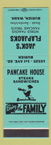 Matchbook Cover - Jack's Flapjacks pancakes Burien WA