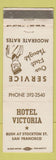 Matchbook Cover - Hotel Victoria San Francisco CA WORN