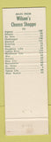 Matchbook Cover - Wilson's Cheese Shoppe Pinconning MI