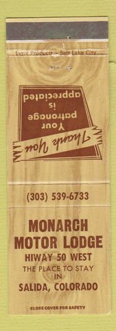 Matchbook Cover - Monarch Motor Lodge Salida Colorado