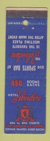 Matchbook Cover - Hotel Belvedere New York City