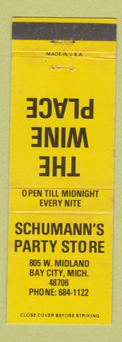 Matchbook Cover - Schumann's Party Store Liquor Bay City MI