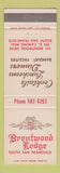 Matchbook Cover - Brentwood Lodge South San Francisco CA