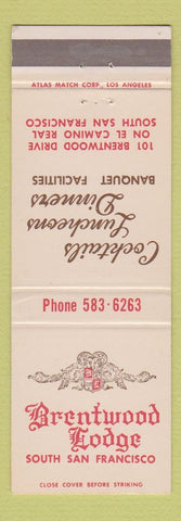 Matchbook Cover - Brentwood Lodge South San Francisco CA