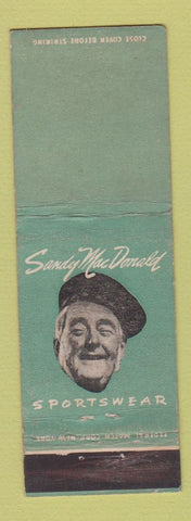 Matchbook Cover - Sandy MacDonald Sportswear men's clothes