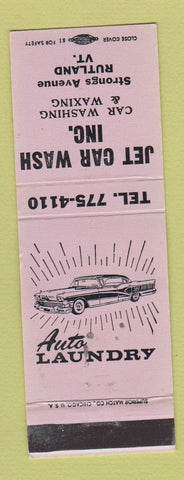 Matchbook Cover - Jet Car Wash Rutland VT WORN BACK