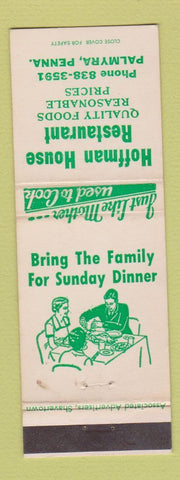Matchbook Cover - Hoffman House Restaurant Palmyra PA