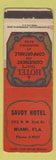 Matchbook Cover - Savoy Hotel Miami FL