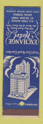Matchbook Cover - Exchange Hotel Miami FL