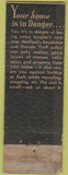 Matchbook Cover - Hartford Insurance Morrestown NJ POOR