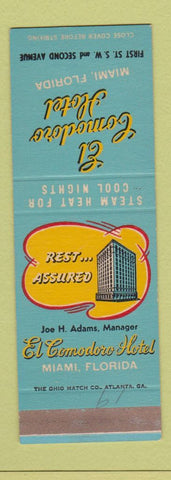 Matchbook Cover - El Comodore Hotel Miami FL SAMPLE