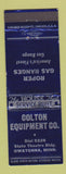 Matchbook Cover - Colton Equipment Roper Gas Ranges Owatonna MN