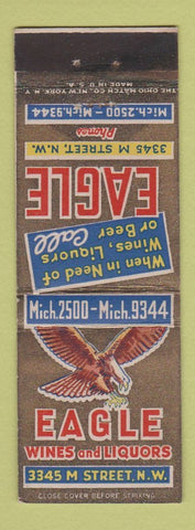 Matchbook Cover - Eagle Wines Liquors Washington DC