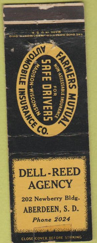 Matchbook Cover - Farmers Mutual Insurance Aberdeen SD WEAR