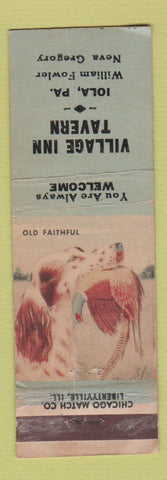 Matchbook Cover - Village Inn Tavern Iola PA WEAR