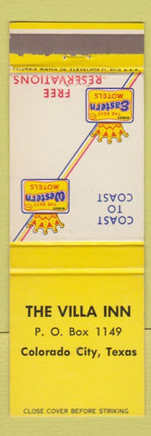 Matchbook Cover - Villa Inn Colorado City TX Best Western