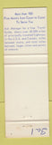 Matchbook Cover - Villa Inn Colorado City TX Best Western