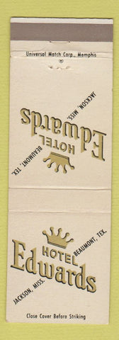 Matchbook Cover - Hotel Edwards Jackson MS Beaumont TX