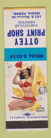 Matchbook Cover - Ottey Print Shop Media PA pinup